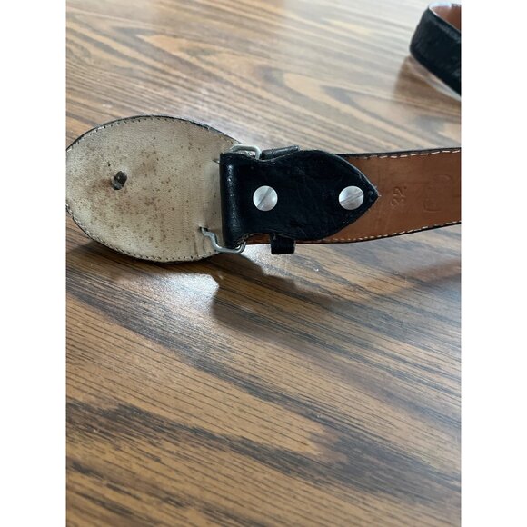 Made in Mexico black leather belt size 32 - Picture 5 of 5